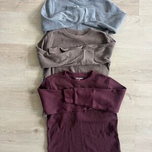 Old Navy Burgundy Waffle Knit Top